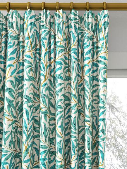 Clarke & Clarke Willow Boughs Made to Measure Curtains or Roman Blind, Teal - view 2, Teal
