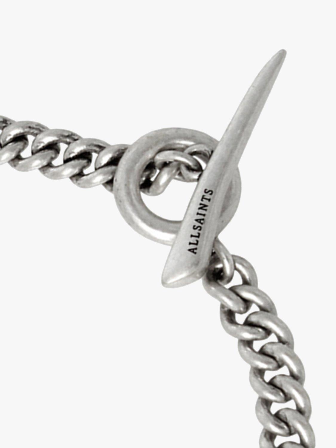 Product image 2 of 4, which shows AllSaints Refined Curb Chain Link Bracelet, Warm Silver