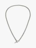 AllSaints Refined Curb Chain Collar Necklace, Warm Silver