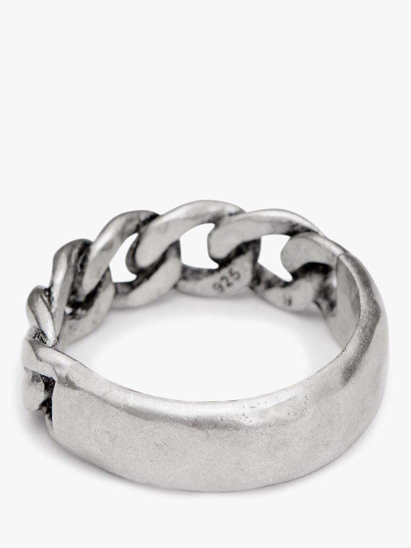 Product image 2 of 5, which shows AllSaints Unisex Chain Band Ring, Warm Silver