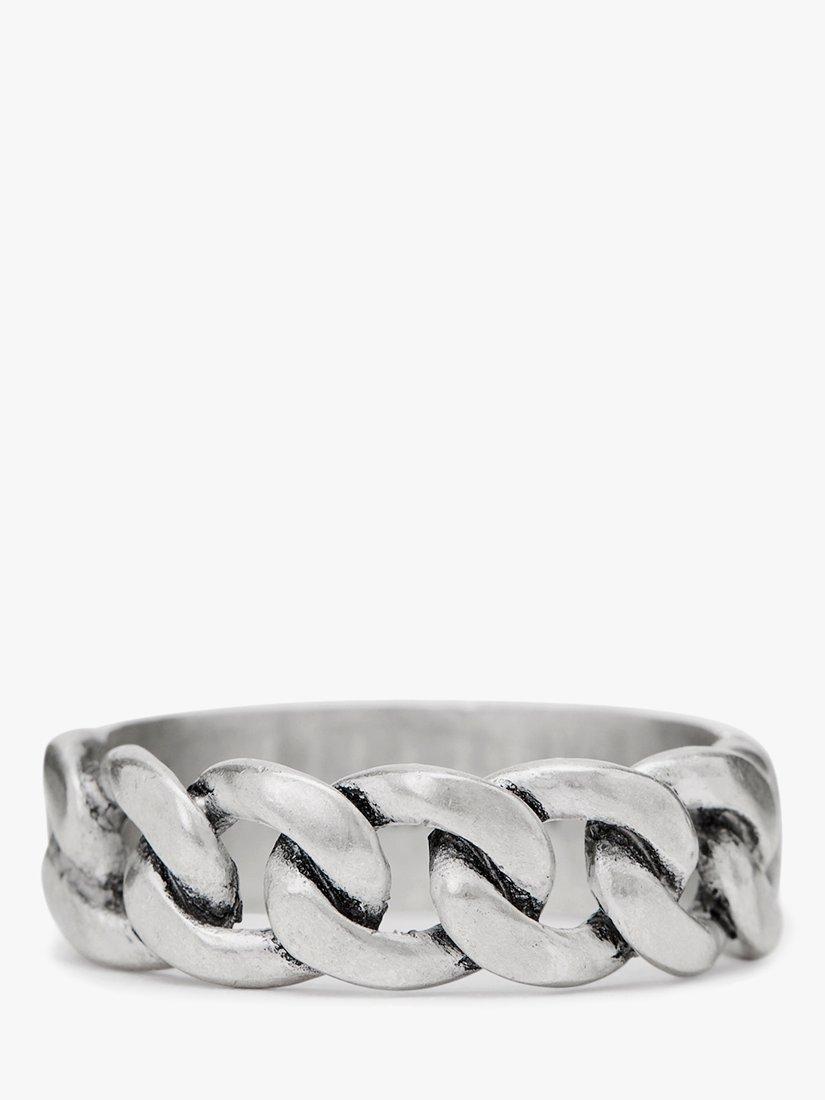 Product image 4 of 5, which shows AllSaints Unisex Chain Band Ring, Warm Silver