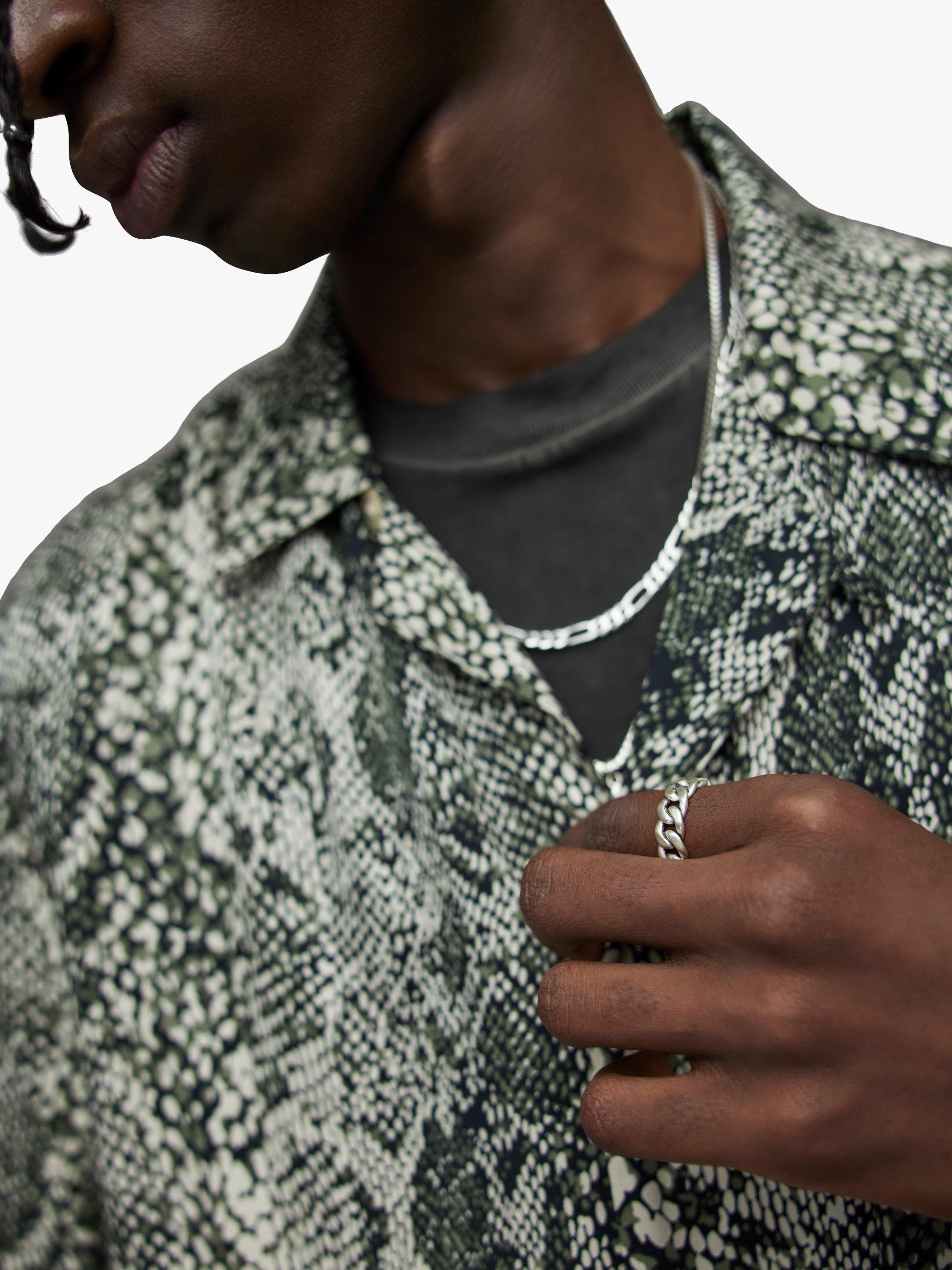 Product image 5 of 5, which shows AllSaints Unisex Chain Band Ring, Warm Silver