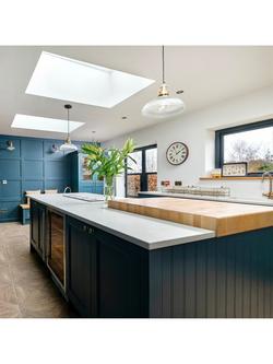 Industville Brooklyn Glass Dome Pendant Ceiling Light, 30cm - view 2, Glass & Brass