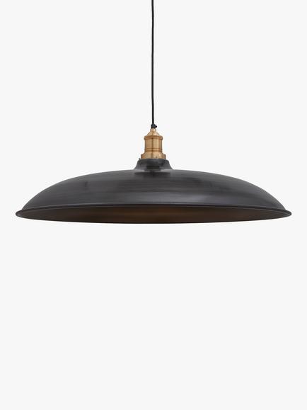 Industville Brooklyn Bowl Pendant Ceiling Light, Pewter/Brass, Pewter & Brass