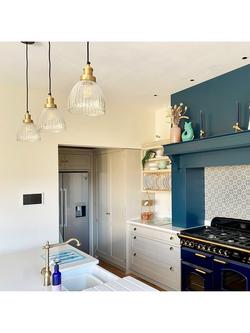 Industville Brooklyn Glass Cone Pendant Ceiling Light - view 2, Brass