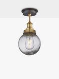 Industville Brooklyn Outdoor/Bathroom Flush Mount Glass Globe Ceiling Light