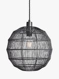 Industville Handcrafted Wire Cage Pendant Ceiling Light, 30cm, Pewter