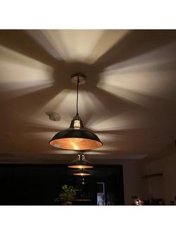 Industville Old Factory Pendant Ceiling Light - view 2, Pewter/Copper