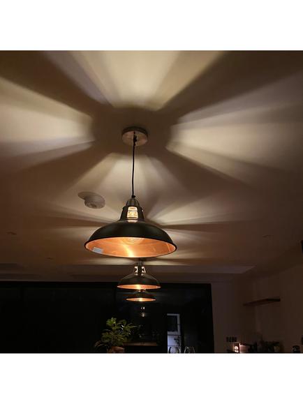 Industville Old Factory Pendant Ceiling Light - view 2, Pewter/Copper