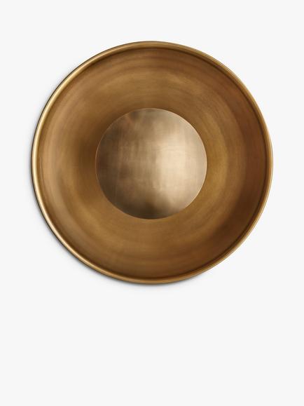 Industville Boston Round Metal Diffuser Wall/Ceiling Light, Brass, Brass