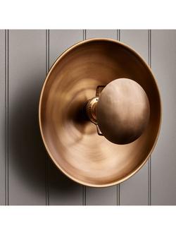 Industville Boston Round Metal Diffuser Wall/Ceiling Light, Brass - view 2, Brass