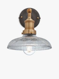 Industville Brooklyn Glass Dome Wall Light, Glass & Brass