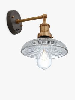 Industville Brooklyn Glass Dome Wall Light - view 2, Glass & Brass