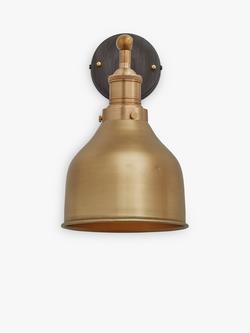 Industville Brooklyn Cone Wall Light, Aged Brass, Brass