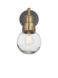 Industville Brooklyn Outdoor & Bathroom Wall Light - view 2, Brass