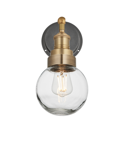Industville Brooklyn Outdoor & Bathroom Wall Light - view 2, Brass