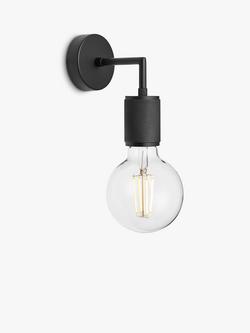 Industville Knurled Edison Wall Light, Black