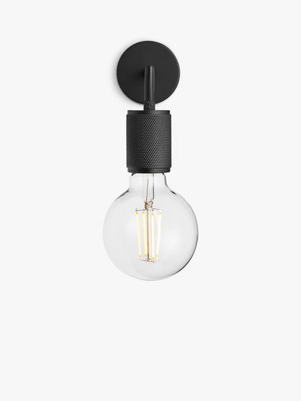 Industville Knurled Edison Wall Light - view 2, Black
