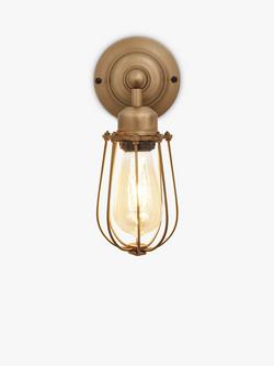 Industville Orlando Wire Cage Wall Light - view 2, Brass