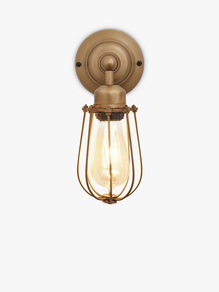 Industville Orlando Wire Cage Wall Light - view 2, Brass