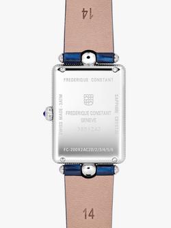 Frederique Constant FC-200MPW2AC2D6 Women's Classics Art Deco Carree Automatic Leather Strap Watch, Dark Blue/Silver - view 2, Dark Blue/Silver