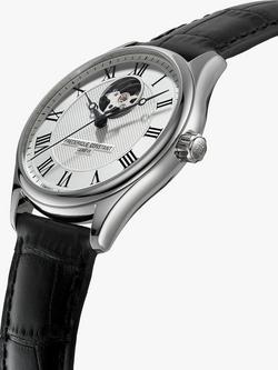 Frederique Constant FC-310MC5B6 Men's Classics Automatic Heart Beat Moonphase Leather Strap Watch, Black/Silver - view 2, Black/Silver