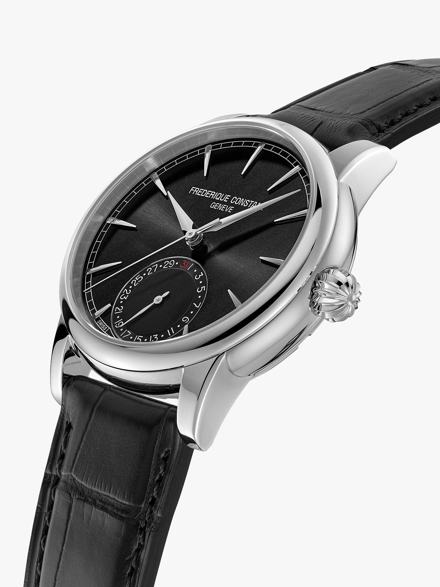 Product image 2 of 4, which shows Frederique Constant FC-706B3H6 Classic Date Manufacture Sports Leather Strap Watch, Black