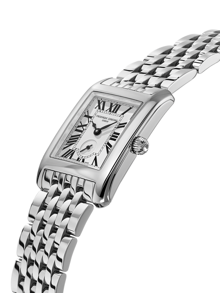 Frederique Constant FC-235S2C6B Women's Classics Carrée Automatic Bracelet Strap Watch, Silver/White - view 2, Silver White