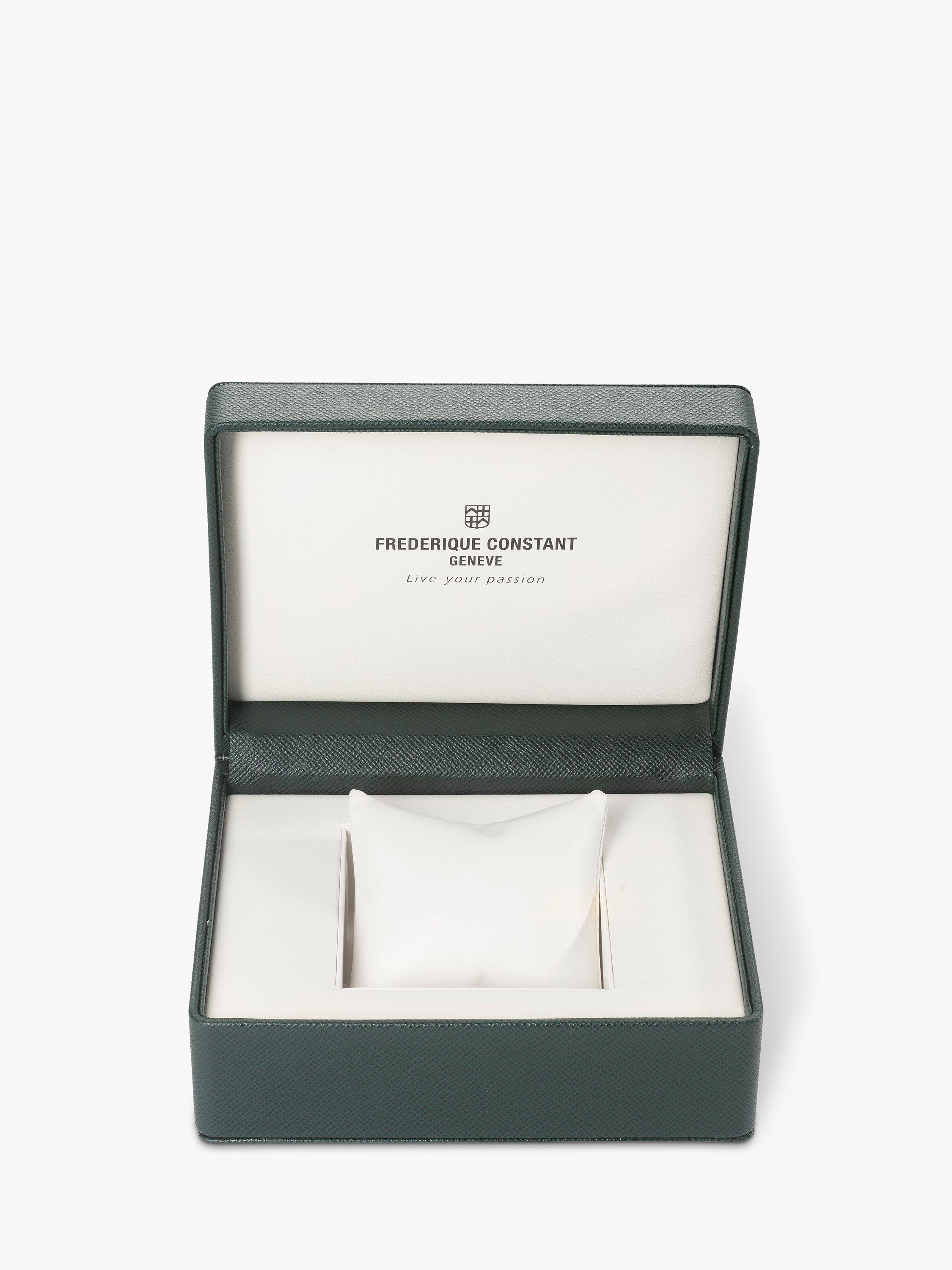 Product image 6 of 6, which shows Frederique Constant FC-716 Men's Classic Moonphase Date Manufacture Leather Strap Watch, Green