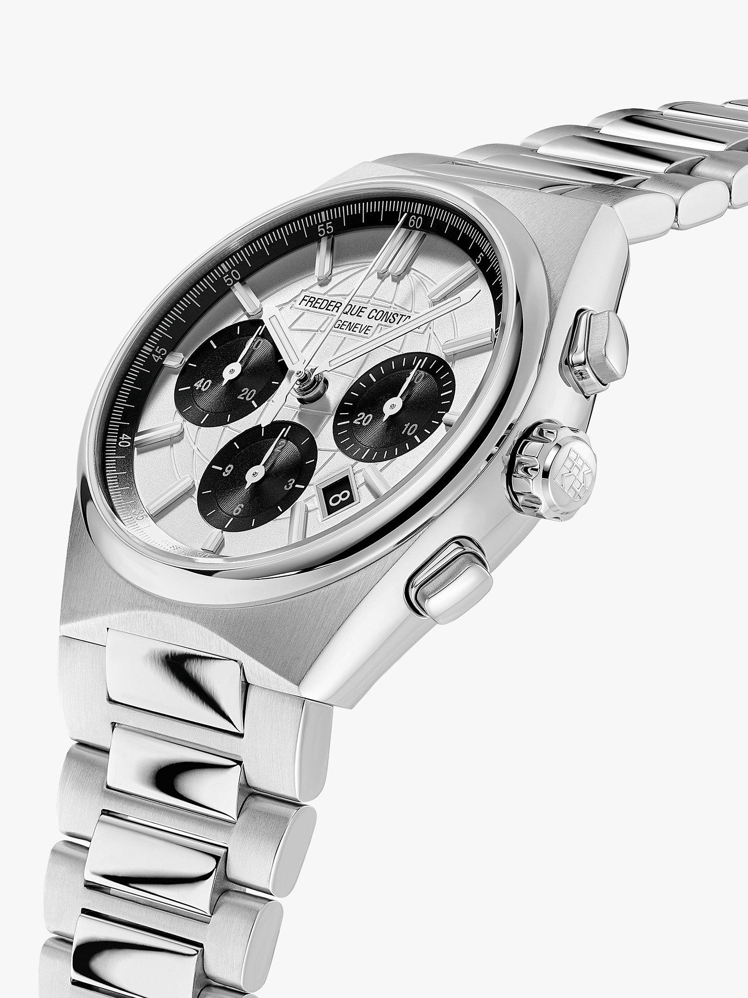 Product image 3 of 6, which shows Frederique Constant FC-391SB4NH6B Men's Highlife Chronograph Automatic Bracelet Strap Watch, Silver