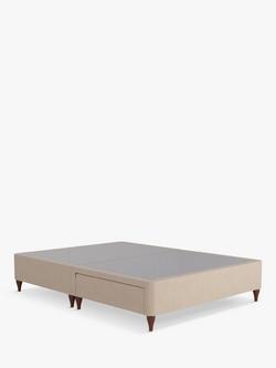 Sealy Posturepedic Exquisite 2 Drawer Divan Base, Rich Oak Legs, Double, Almond