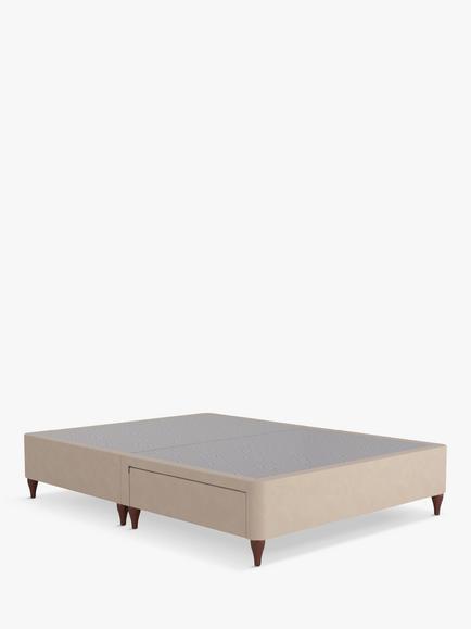 Sealy Posturepedic Exquisite 2 Drawer Divan Base, Rich Oak Legs, Double, Almond
