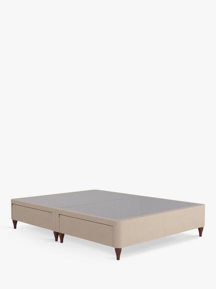 Sealy Posturepedic Exquisite 4 Drawer Divan Base, Rich Oak Legs, Double, Almond