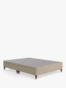 Sealy Posturepedic Exquisite 4 Drawer Divan Base, Rich Oak Legs, Super King Size, Almond