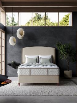 Sealy Posturepedic Exquisite 4 Drawer Divan Base, Rich Oak Legs, Super King Size - view 2, Almond