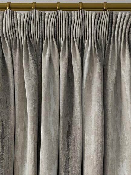 Clarke & Clarke Effetto Made to Measure Curtains or Roman Blind, Charcoal - view 2, Charcoal
