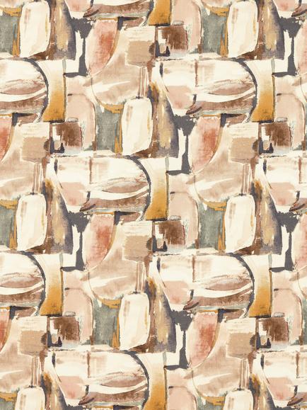 Clarke & Clarke Figura Made to Measure Curtains or Roman Blind, Blush/Natural, Blush/Natural