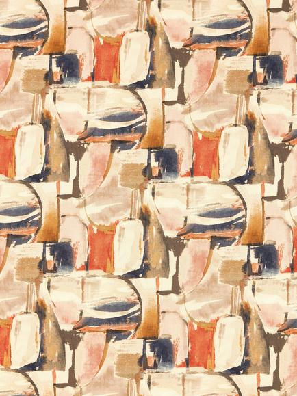 Clarke & Clarke Figura Made to Measure Curtains or Roman Blind, Midnight/Spice, Midnight/Spice