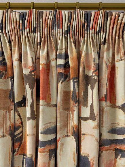 Clarke & Clarke Figura Made to Measure Curtains or Roman Blind, Midnight/Spice - view 2, Midnight/Spice
