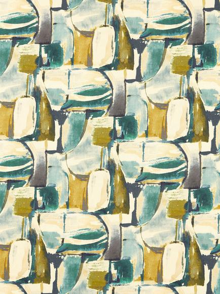 Clarke & Clarke Figura Made to Measure Curtains or Roman Blind, Teal/Mineral, Teal/Mineral