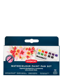 Derwent Watercolour Paint Pans, Set of 12, Multi