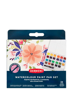 Derwent Watercolour Paint Pans, Set of 24, Multi