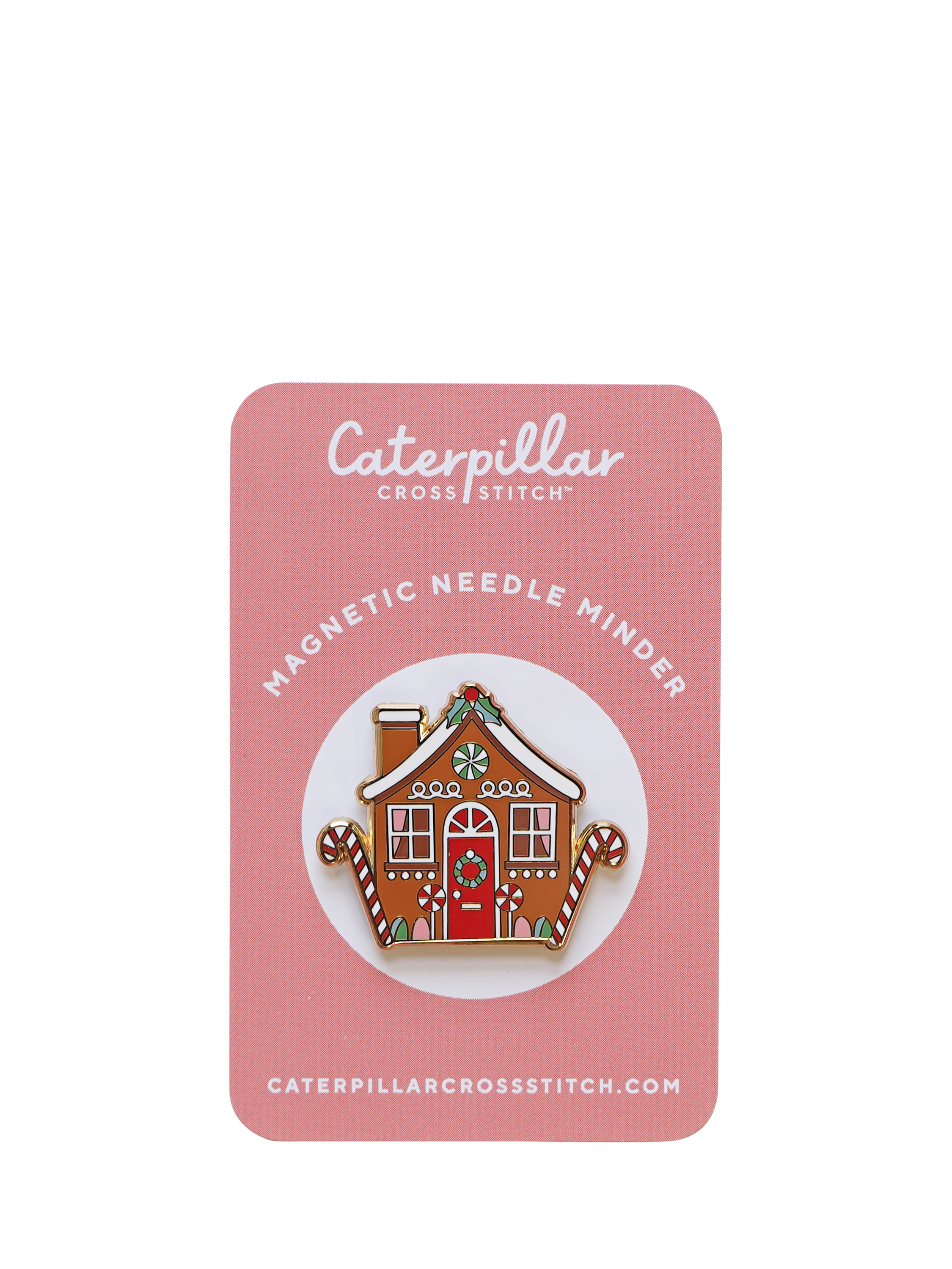 Caterpillar Cross Stitch Gingerbread House Needle Minder
