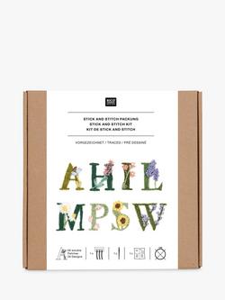 Rico Design Stick & Stitch Floral Alphabet Kit - view 2, Multi
