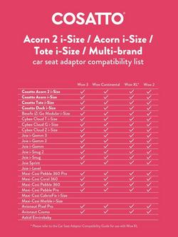 Cosatto Acorn iSize Multibrand Adaptor, Black - view 2, Black