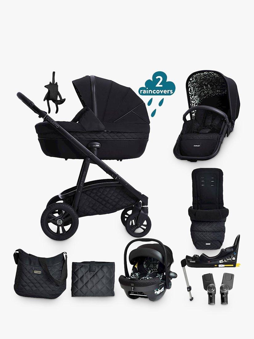 Cosatto Wow Continental Pushchair, Carrycot, Acorn i-Size Car Seat and Base Everything Bundle, Silhouette