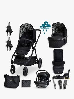 Cosatto Wow XL Carrycot, Pushchair, Acorn i-Size Car Seat and Base with Accessories Everything Bundle, Silhouette