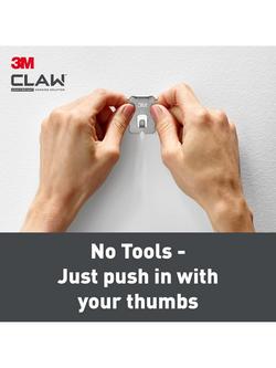 Command 3M CLAW Drywall Plasterboard Picture Hanger, Pack of 2, 20kg, Silver - view 2, Silver