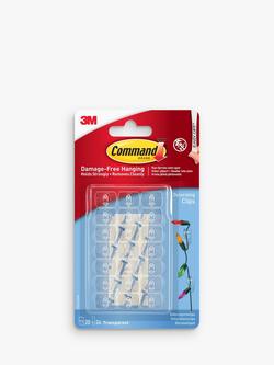 Command Damage-Free Removable Clear Decorating Clips, Pack of 20, Clear