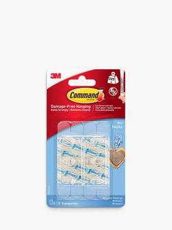 Command Damage-Free Removable Mini Clear Hooks, Pack of 6, Clear